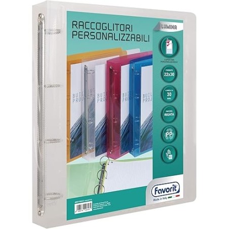 FAVORIT Raccoglitore Lumina in PPL 4 Anelli d.30mm 22x30 cm - trasparente neutro 083623