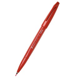 Pentel SES15C-B Brush Sign Pen pennarello punta flessibile rosso 10 pz SES15C-B