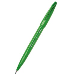 Pentel SES15C-D Brush Sign Pen verde punta pennello 10 Pz