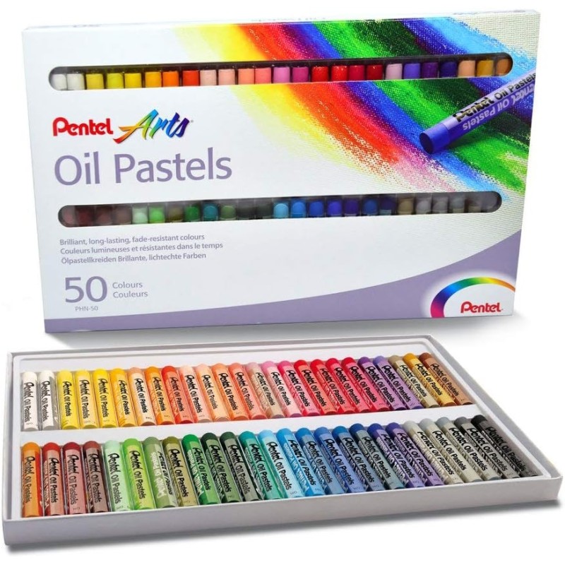 Pentel PHN50 pastelli ad olio 50 stick colori assortiti