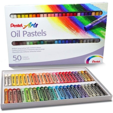 Pentel PHN50 pastelli ad olio 50 stick colori assortiti