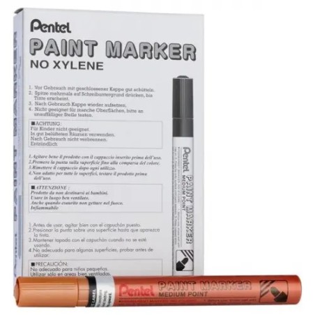 Pentel MSP10-ME paint marker punta fine 1-2 mm bronzo 12 Pz