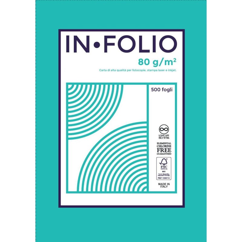 InFolio Carta A3 80 g/m² Bianco Alta Qualità per Stampanti e Fotocopiatrici 500 Fogli -FSC-