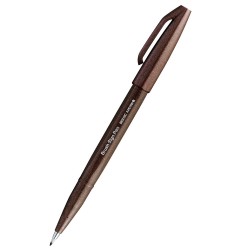 Pentel Brush Sign Pen marrone punta flessibile 10pz SES15C-E