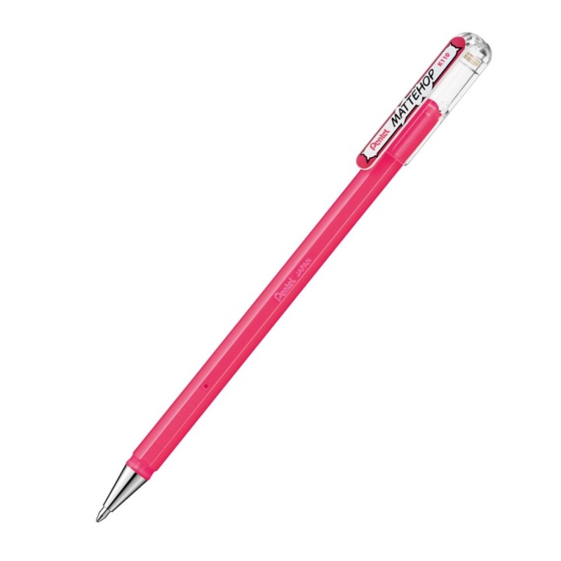 Pentel Mattehop K110-VPX roller gel effetto opaco punta 1,0 mm rosa 12 pz