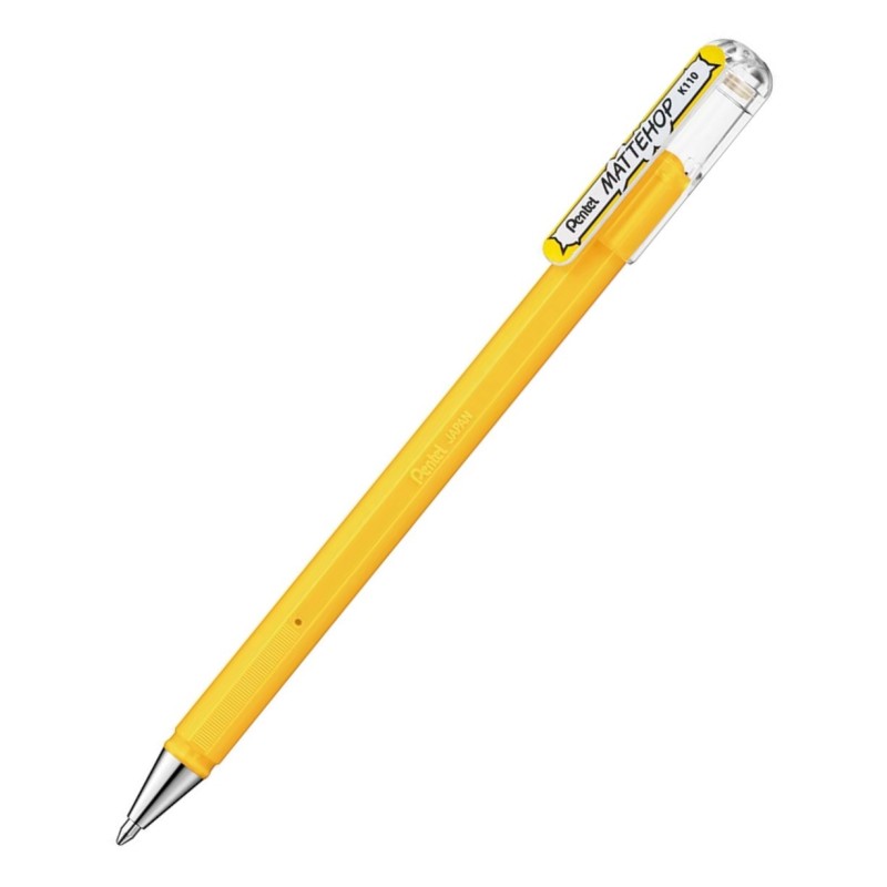 Pentel Mattehop K110-VGX roller gel effetto opaco punta 1,0 mm giallo 12 pz