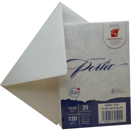 PERLATO BIANCO  12x18 TP GR. 120 BL.25 BUSTE CL0671BTP/BL25