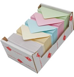 150 pz Biglietti + Busta, 5 colori perlati, f.9 9x14 e30025