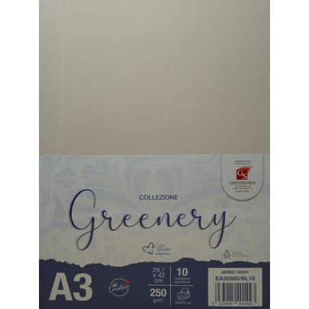 GREENERY AVORIO  A3 GR. 250 BL.10 CARTONCINI EA30560/BL10
