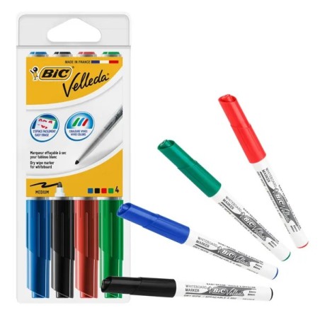 BIC Velleda Junior Pennarello Cancellabile per Lavagne 4 Colori 9581501