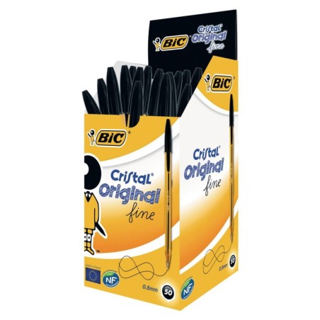 BIC Cristal Original Fine penne a sfera punta 0.8 mm nere 50    Pz 872731