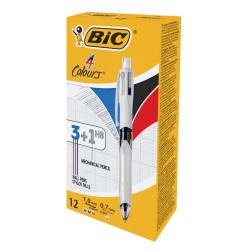 BIC 4 Colours penna multifunzione 3 colori + matita meccanica 0.7 mm 12 Pz 942104