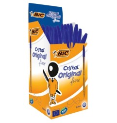 BIC Cristal Original Fine penne a sfera punta fine 0.8 mm Blu 50 Pz 872730