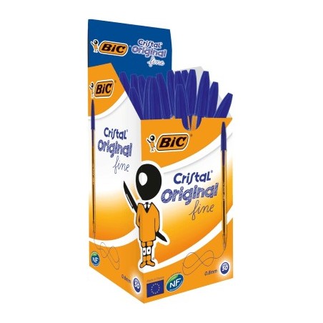 BIC Cristal Original Fine penne a sfera punta fine 0.8 mm Blu 50 Pz 872730