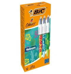 BIC 4 Colours Velours penna 4 colori punta media 1.0 mm 12 pz 9672771