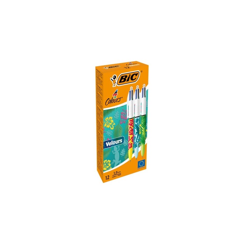 BIC 4 Colours Velours penna 4 colori punta media 1.0 mm 12 pz 9672771