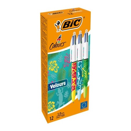 BIC 4 Colours Velours penna 4 colori punta media 1.0 mm 12 pz 9672771
