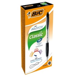 BIC Atlantis penne a sfera a scatto punta media 1.0 mm nero 887132