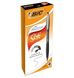 BIC Atlantis Premium/Soft Penna sfera a scatto nera 1,0 mm 12 Pz 9021332