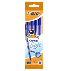 BIC Cristal Soft Penna sfera blu punta media 1,2 mm 4 Pz 982861