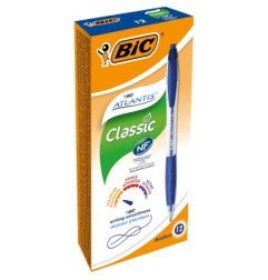BIC Atlantis Penna sfera blu punta media 1,0 mm a scatto 887131