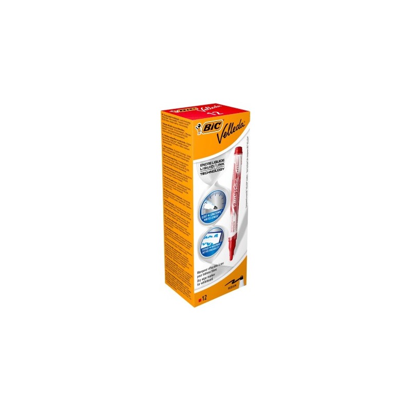 BIC VELLEDA Marcatore ad Inchiostro Liquido con Punta Tonda ROSSO 902089