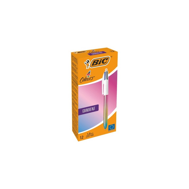 BIC 4 Colours Gradient Penna a sfera 4 colori punta media 1,0 mm 12 Pz 511034