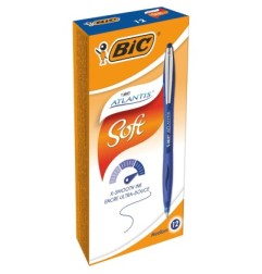 BIC Atlantis Soft Penna a sfera blu punta media 1,0 mm a scatto 12 Pz 9021322