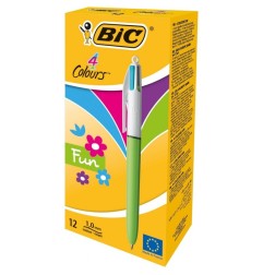 BIC 4 Colours Fashion Penna a sfera 4 colori punta media 1,0 mm 12 Pz 982870