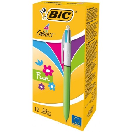 BIC 4 Colours Fashion Penna a sfera 4 colori punta media 1,0 mm 12 Pz 982870
