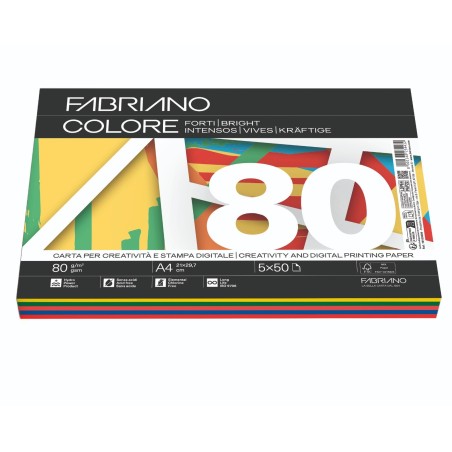FABRIANO  250 fg Carta fotocopie Fabriano Colore A4 80gr mix forti 19100809