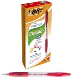 BIC Atlantis Classic Grip Clic Rosso punta 1,0 mm 12 Pz 8871331