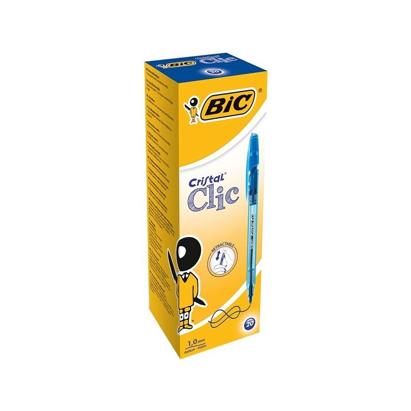 BIC Cristal Clic penne a sfera blu punta grande 1,6 mm 20 Pz 8507332