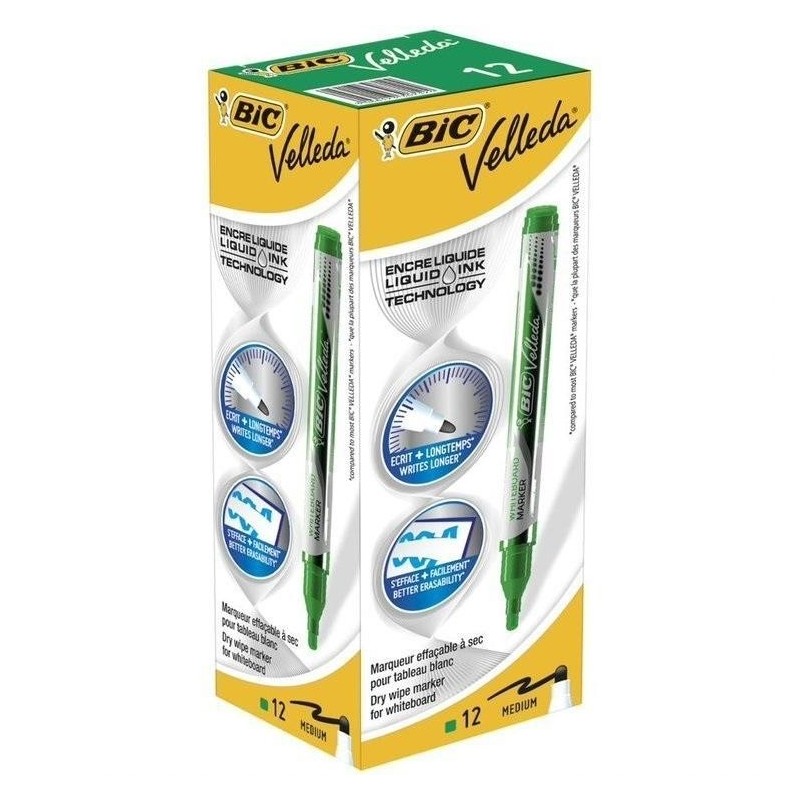 BIC VELLEDA Marcatore ad Inchiostro Liquido con Punta Tonda VERDE 902090