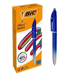 BIC 4 Colours Smooth Gradient penna a sfera punta media 1 mm fusto blu 12 Pz