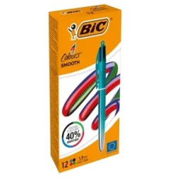 BIC 4 Colours Smooth Gradient penna a sfera verde punta media 1 mm 12 Pz