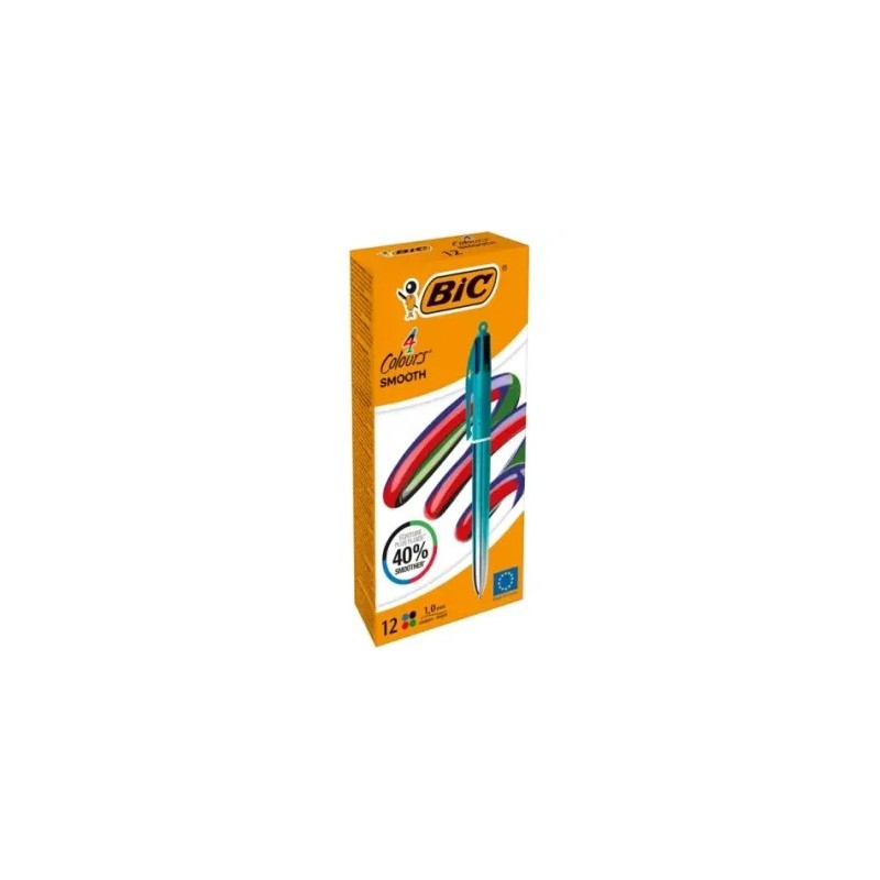 BIC 4 Colours Smooth Gradient penna a sfera verde punta media 1 mm 12 Pz