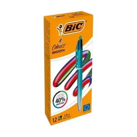 BIC 4 Colours Smooth Gradient penna a sfera verde punta media 1 mm 12 Pz