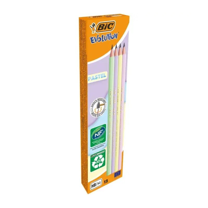 BIC Evolution Pastel set matite grafite HB corpo pastel 12 Pz 518307