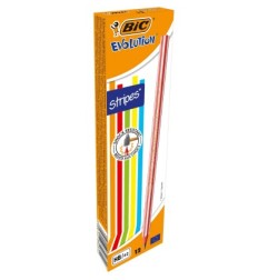 BIC Matite Nere Evolution Stripes 646 HB Multicolor 12 Pz 918487