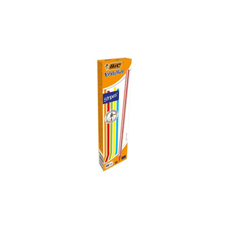 BIC Matite Nere Evolution Stripes 646 HB Multicolor 12 Pz 918487