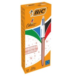 BIC 4 Colours Shine Rose Gold Penna Biro a sfera 4 colori 12 pz 951737