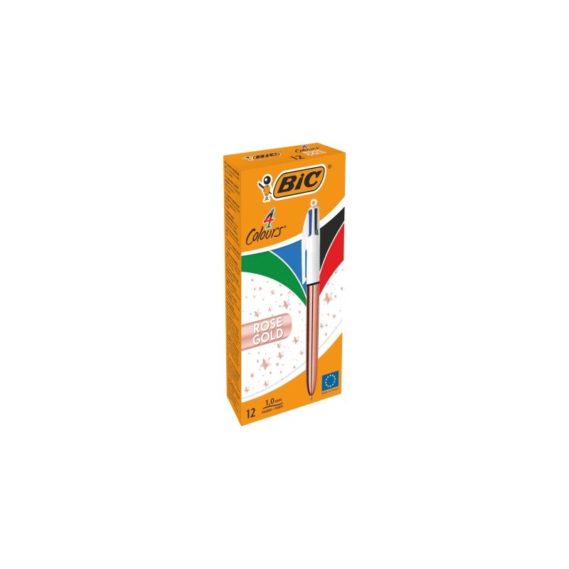 BIC 4 Colours Shine Rose Gold Penna Biro a sfera 4 colori 12 pz 951737