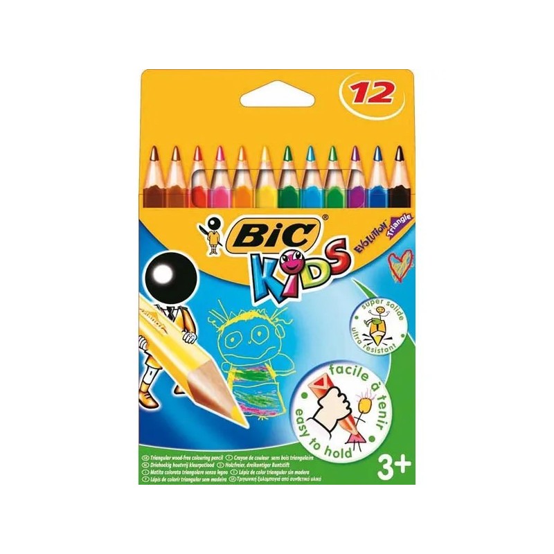 BIC Kids Evolution Triangle set matite colorate triangolari 12 Pz 829735