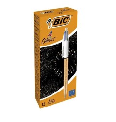 BIC Penne Biro 4 colori champagne dorato 12 Pz 992701