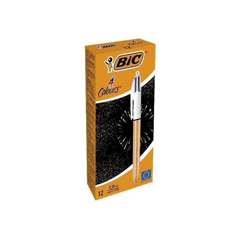 BIC Penne Biro 4 colori champagne dorato 12 Pz 992701
