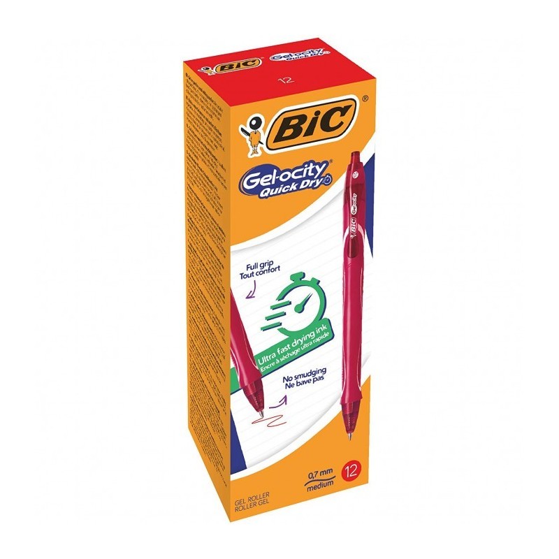 BIC Atlantis Premium Gel penna retrattile rossa punta 1 mm 12 Pz 895799