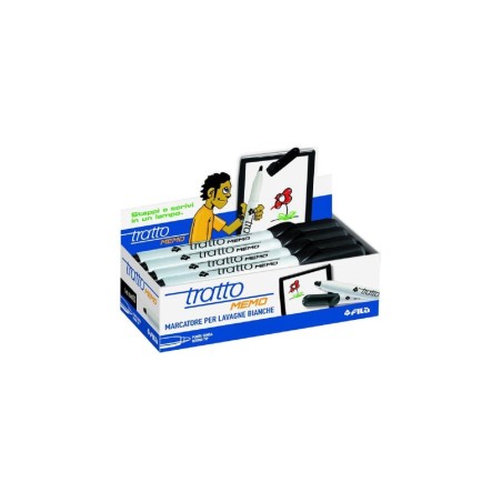 Fila Tratto MEMO marcatore per lavagna punta tonda nero 12 Pz 854003