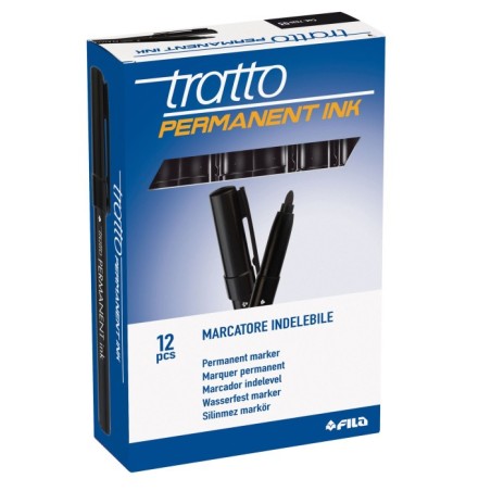 Tratto Permanent ink Pennarello Indelebile  Punta Tonda Nero 732503