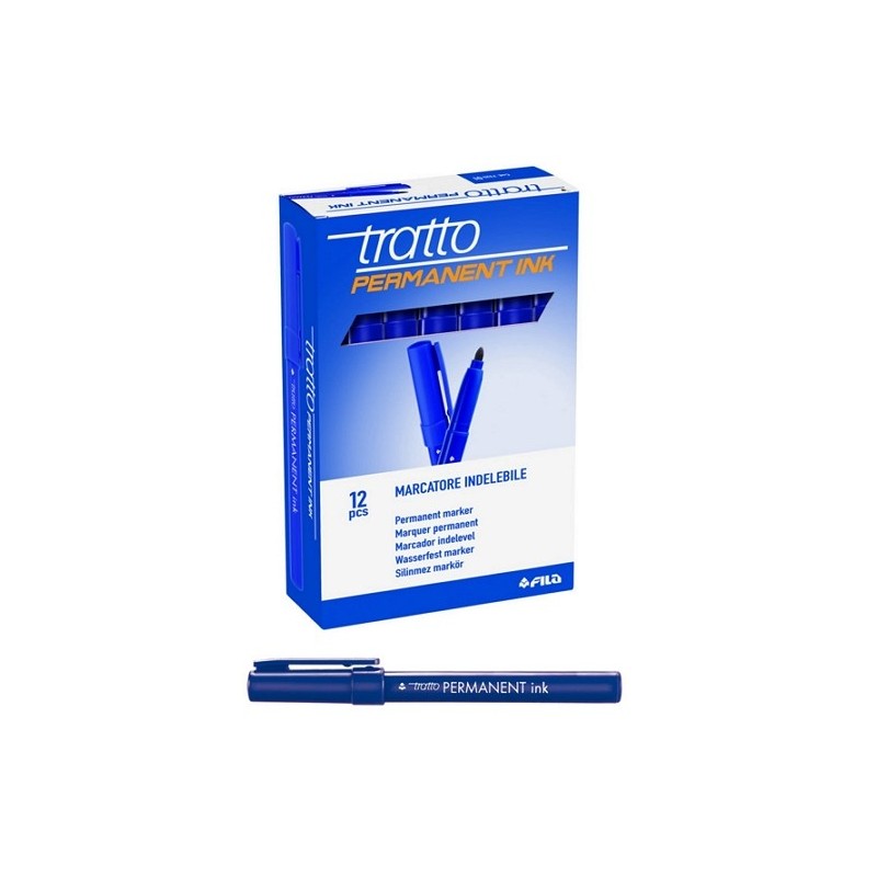 Tratto Permanent ink Pennarello Indelebile a Punta Tonda Blu 732501